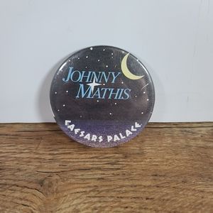 Vintage Pinback 3 inch musician, concert, Jonny Mathis caesars palace